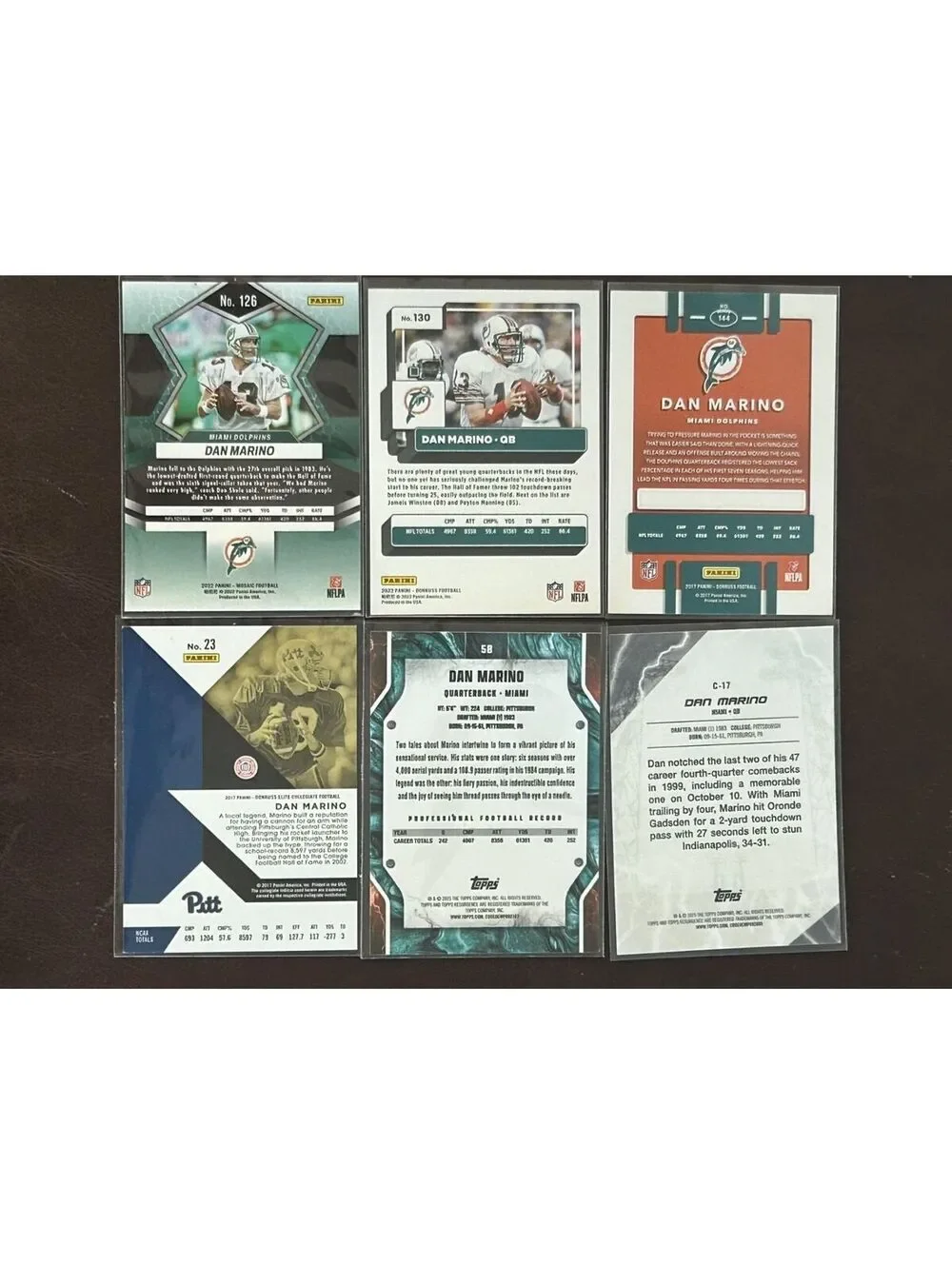 MIAMI DOLPHINSQB DAN MARINO VINTAGE COLLECTION PANINI/TOPPS/FLEER 31 CARD NM LOT